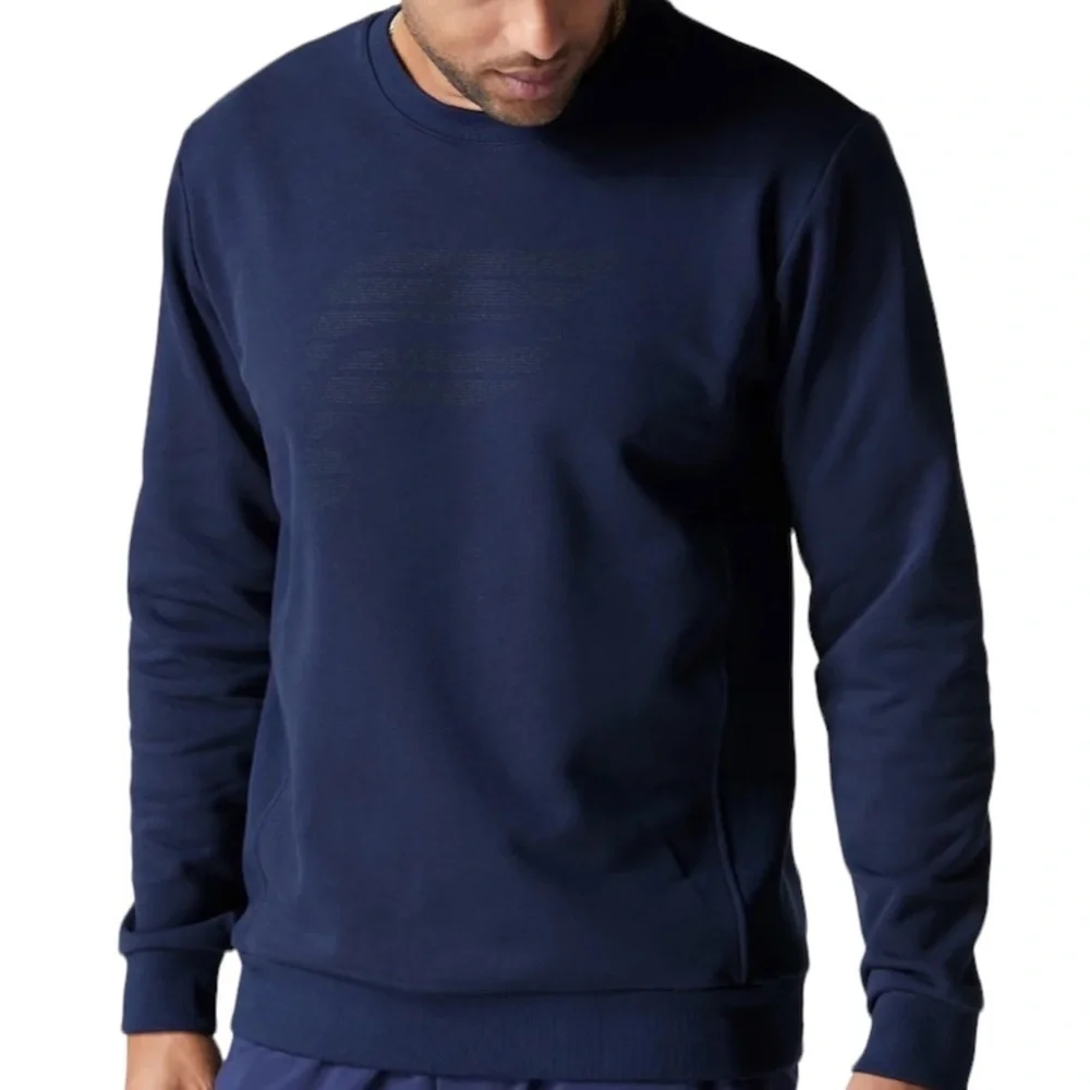 Fabletics Mens The Courtside Crew Navy Reflective Dot Logo French Terry Crew XXL - Picture 12 of 13